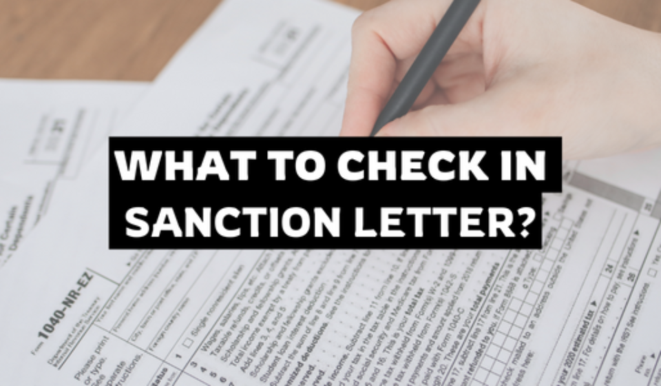 WHAT TO CHECK IN SANCTION LETTER